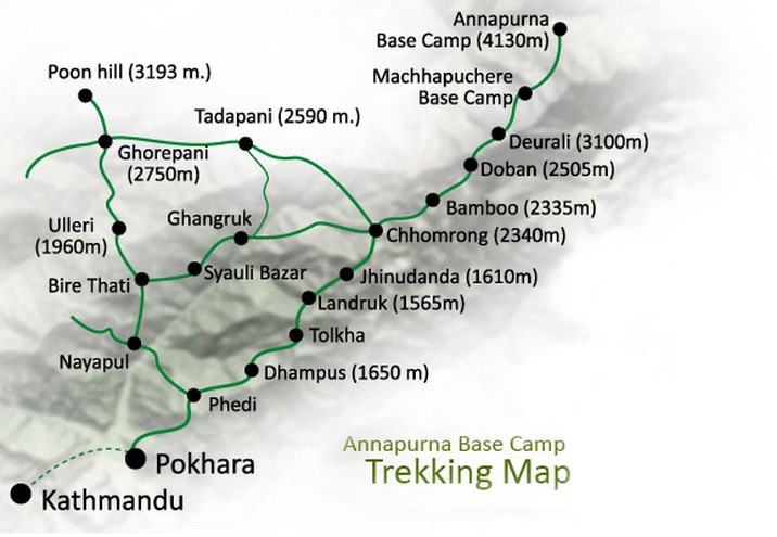 Annapurna View Trek Map